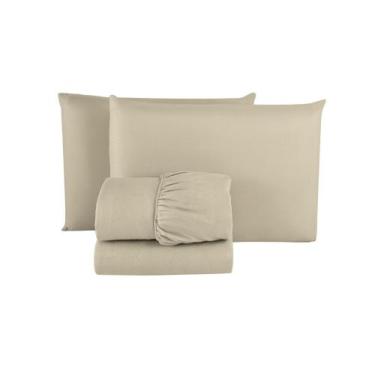 Imagem de Kit Roupa Cama Solteiro 100% Algodão 2 Peças Percal 200 Fios Hotel Pou