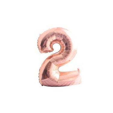 Imagem de Balão Metalizado Número Rose Gold de 40cm (16 Polegadas) - Rose Gold -