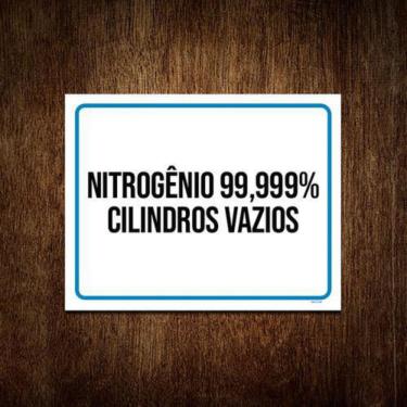 Imagem de Placa Sinalização - Nitrogênio Cilindros Vazios 27X35