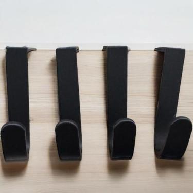 Imagem de Kit 4 Ganchos Para Portas De Armários E Gavetas - FLEX3D, PRETO
