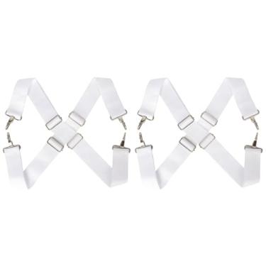 Imagem de 2 Unidades Correias De Caixa Alça De Arnês De Laço Portador De Em Marcha Tiras De Preto Cinta De Caixa De Marcha Tambor Militar Ombros Nylon Branco Percussão