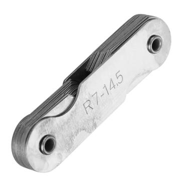Imagem de ZJchao Conjunto de Medidores de Raio, Aço Inoxidável Bitola de Bitola de Perfil Externo Côncavo Interno Convexo Ferramenta para Ferramentas e Fabricantes de Matrizes Verificação (R7-14,5mm)