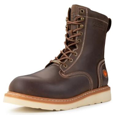 Imagem de SUREWAY Botas De Trabalho Masculinas 8" - Bico Macio, Couro Integral Premium, Botas/Sapatos Plataforma, Palmilha Confortável, Excelente Resistência A Óleo/Derrapante, Goodyear Autêntico, Construção