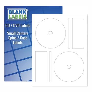 Imagem de Etiqueta de CD/DVD Full Face | Quantidade de 200 discos, 400 lombadas | Total de 100 folhas | Fosco branco permanente | Compatível com jato de tinta e laser | Impressão personalizável | Etiqueta em