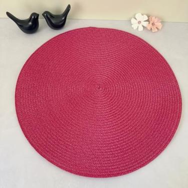 Imagem de Kit 8 Lugares Jogo Americano Redondo Descanso Prato Sousplat De Mesa Posta Jantar (Rosa E)