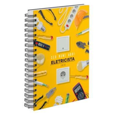 Imagem de Agenda Comercial 2026 Personalizada Capa Dura Eletricista Ferramentas