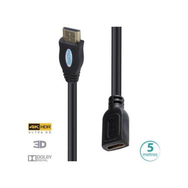 Imagem de Cabo Extensor Hdmi 2.0 4k Ultra Hd 3d Conexão Ethernet 5 Metros - H20f