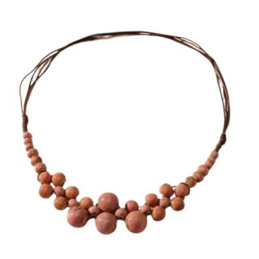 Imagem de Colar de contas de cerâmica colorido boêmio e grosso, hippie, colares, joias, Cerâmica, Sem Pedra Preciosa