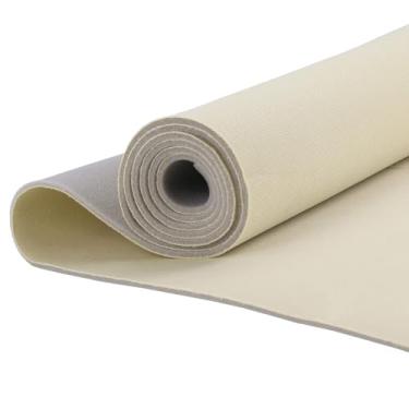 Imagem de Kefly Tecido de malha bege 137 cm C × 152 cm L com suporte de espuma, material de substituição de teto interior automotivo para carro, SUV, barco, picape, caminhão, trailer, reparo doméstico