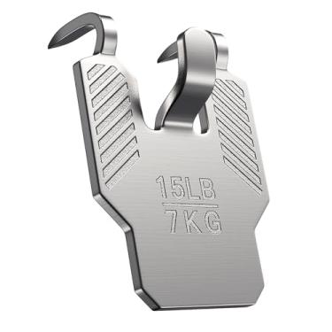 Imagem de Cabides de parede de gesso de 6,8 kg com garra: pacote com 30 ganchos para pendurar quadros de aço resistente - Kit de anel em D de dente de serra para quarto, escritório, decoração de parede, espelho