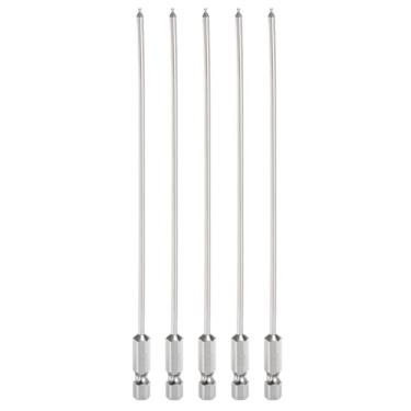 Imagem de HARFINGTON 5 peças de pontas esféricas hexagonais H1.5 (1,5 mm) cabeça 1/10.2 cm haste sextavada 150 mm (6") de comprimento magnético S2 aço métrico chave de fenda chave de broca soquete ferramenta