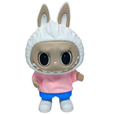 Imagem de Boneco Labubu Pop Decoração Macaron 3d La Bubu 18cm Colecionável Mart 