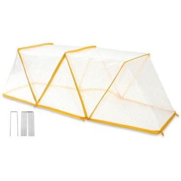 Imagem de FYSUIMU 119,9 cm x 36,1 cm x 34 cm capa de plantas aceleradora de fileira de jardim dobrável para canteiro de jardim capa de estufa para proteger mudas, frutas, legumes