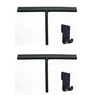 Imagem de Rodo de chuveiro para portas de vidro, borracha fosca de 25 cm com ganchos adesivos, limpador de banheiro e janela - pacote com 2