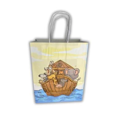 Imagem de Sacola Arca De Noé (17,5x8,5x21,5cm) C/10 Un. | Embalagem Presente Infantil