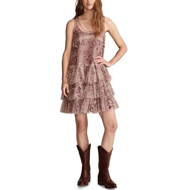 Imagem de Lucky Brand Minivestido feminino estampado de tule para festa, Rosa floral, G