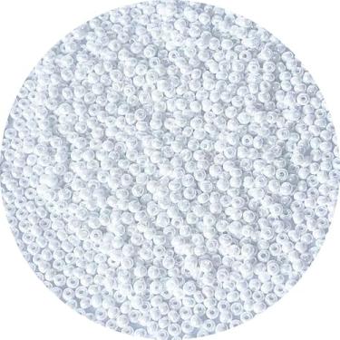 Imagem de Bala&Fillic Contas de semente de 3 mm de cor pérola branca cerca de 4000 peças/100 gramas, 8/0 contas redondas de vidro para fabricação de joias