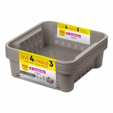 Imagem de Conjunto Organizador Empilhável Plástico 1,6l