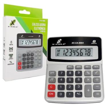 Imagem de Calculadora Eletrônica X-Cell, 8 Dígitos, Bateria Interna - XC-CA-800A