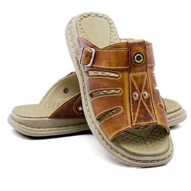 Imagem de Sandália Chinelo Masculino Ortopédico Couro-Masculino