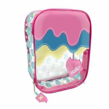 Imagem de Estojo Baú Grande DAC Hello em PVC Cristal com zíper  4065