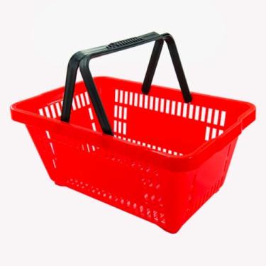 Imagem de Cesta P/Supermercado Mercado Compras Feira Armazem Fruteira (Vermelho)