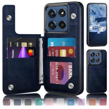 Imagem de DJDUCK Capa carteira projetada para Moto G Stylus 2025 com suporte para cartão, [capa de fecho magnético] [proteção de couro com bloqueio de RFID] à prova de choque feminina e masculina para Moto G