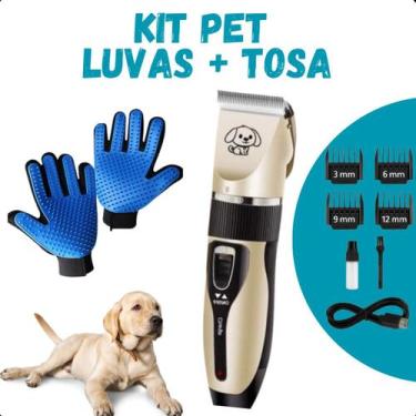 Imagem de KIT Máquininha de tosa + de Luvas Tira Pêlos prático e moderno - FAZA