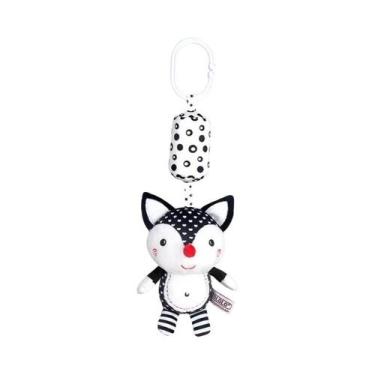 Imagem de Chocalho de Pelúcia Preto e Branco para Bebês Recém-Nascidos - Brinque