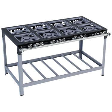 Imagem de Fogão Industrial Stori Premium M16 8 Bocas 30x30 Metalmaq Fogão Baixa Pressão Pintado