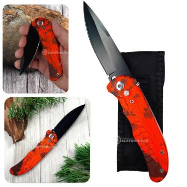 Imagem de Canivete Automático Camuflado Com Bainha e Trava de Segurança XV3279 -