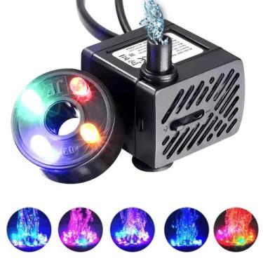 Imagem de Motor Bomba Submersa com LEDs Coloridos 180L/h para Fontes e Aquários 