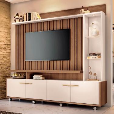 Imagem de Estante Painel De 60 Pol 200cm Titan Castanho-off White - Hb Móveis