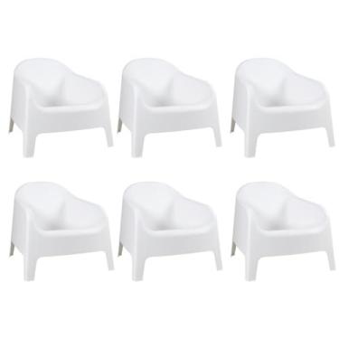 Imagem de Kit 6 Cadeiras poltrona para jardim varanda Skarpo Branco