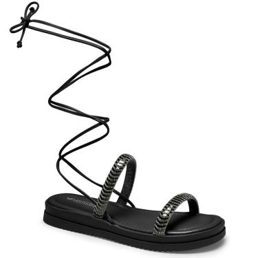 Imagem de Sandália Flatform Amarração Perna Mississipi MF441 Feminina - Preto