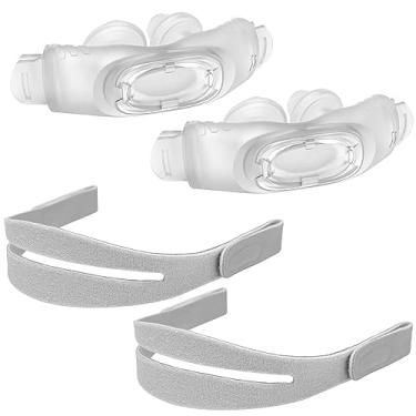 Imagem de Medihealer 2 pacotes de almofada de substituição P30i (M) com alça para Airfit P30i | Incluindo 2 peças de almofada e 2 peças de alça de cabeça, lavável e reutilizável sem substituir filtro