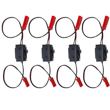 Imagem de Chanjorlin 4 Pack RC Car On/Off Power Switch Battery Receiver Extra Channel Extended Wire with JST Connector Plug for 1/10 1/8 Crawler Buggy Truck Car Traxxas Rc4wd Tamiya Axial Drone Airplane Boat
