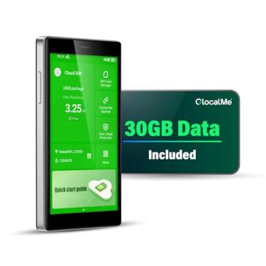 Imagem de GlocalMe Dispositivo móvel hotspot G4 Pro 4G LTE com dados de 30 GB EUA/CA/MX 60 dias, ponto de acesso Wi-Fi portátil para viagens, tela LCD sensível ao toque de 5 polegadas, dispositivo hotspot de