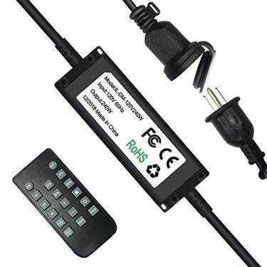 Imagem de SUNTHIN Dimmer externo de 240 W para cordão de luzes, controle remoto sem fio, regulador de intensidade de 1,5 m, temporizador de desligamento automático para luzes de LED ou cordas incandescentes