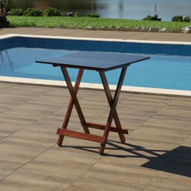 Imagem de Mesa Dobrável Bar 70x70 de Madeira Imbuia - Móveis Britz