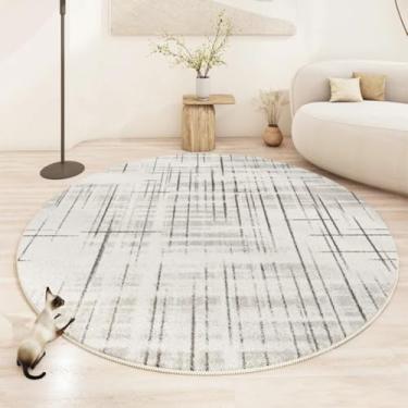 Imagem de Tapetes modernos e minimalistas para decoração de quarto, sala de estar, área grande, tapete redondo, grosso, pelúcia, sala de estar (200x200 cm/n)