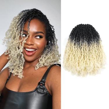 Imagem de ToyoTress Cabelo de crochê Yanky Twist - 8 polegadas 8 pacotes (30 fios/peças) macio primavera mini torção curto Bob Passion Twist, Ombre branco pré-enrolado tranças de crochê trançadas (8 polegadas