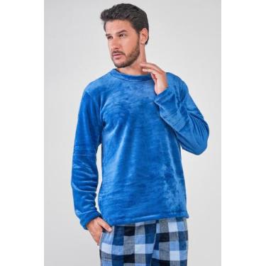 Imagem de Pijama Masculino Fleece Dreams - Praqnome, Azul jeans, G