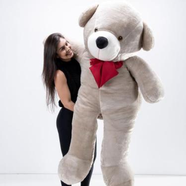 Imagem de Urso Teddy de Pelúcia Grande 1,40 Metro Gigante - Luckbaby, Avelã
