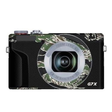Imagem de G7XIII Adesivo de capa de câmera antiarranhões para Canon G7X Mark III protetor de película de vinil para decoração protetora (camuflagem listrada de tigre)