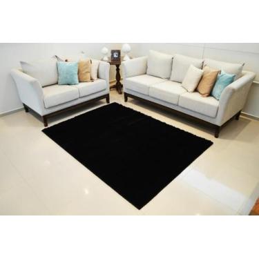 Imagem de Capacho Life Confort Shaggy 50mm Black 050x090 cm - RAYZA Tapetes e Li