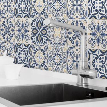 Imagem de Adesivo de Azulejo Azul Real 20x20 cm com 12un - Quartinhos