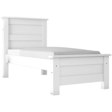 Imagem de Cama Solteiro Móveis Lanza Siena - 88x188cm, Branco