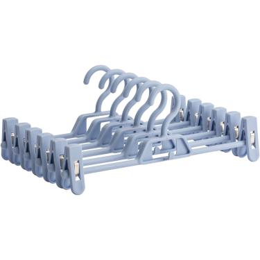 Imagem de Cabides De Calças De Plástico De Suporte De Carga Forte Cabides De Calças Antiderrapantes Cabides De Calças Que Economizam Espaço Com Clipes De Pitada, Pink, 40 Pack