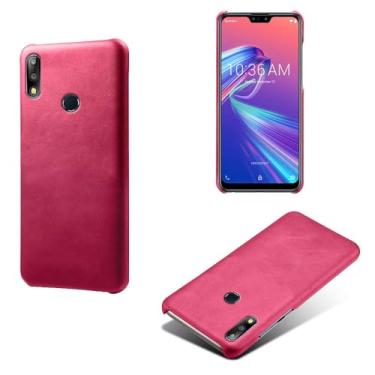 Imagem de Capa para Asus Zenfone Max PRO(M2) ZB631KL,Proteção contra quedas,Casca de volta de cor sólida simples,Design de couro de imitação de plástico-Rose